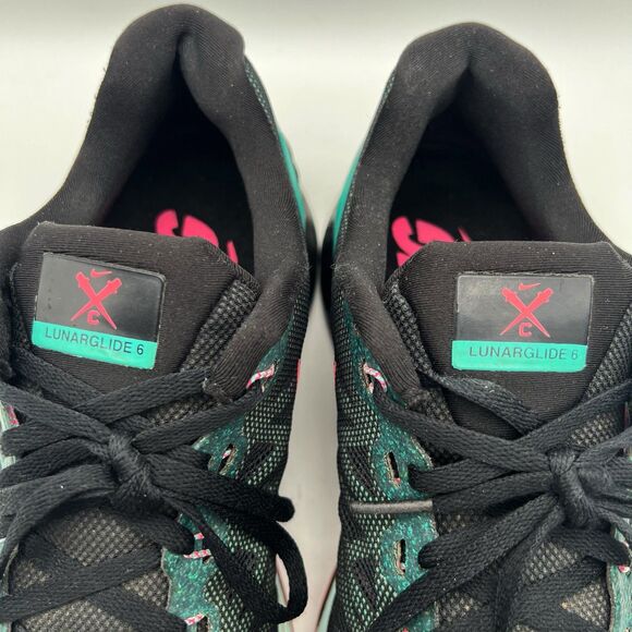 Nike Lunarglide 6 Women’s 8.5 Black Green Pink Running Shoe 654434-002 - Picture 6 of 14